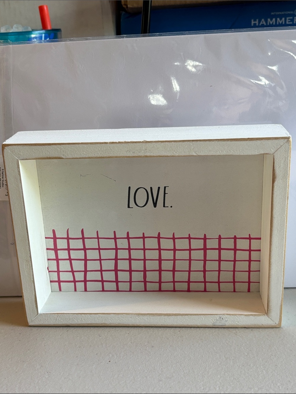 NWT-Rae Dunn White and Pink "LOVE." Framed Art Print
